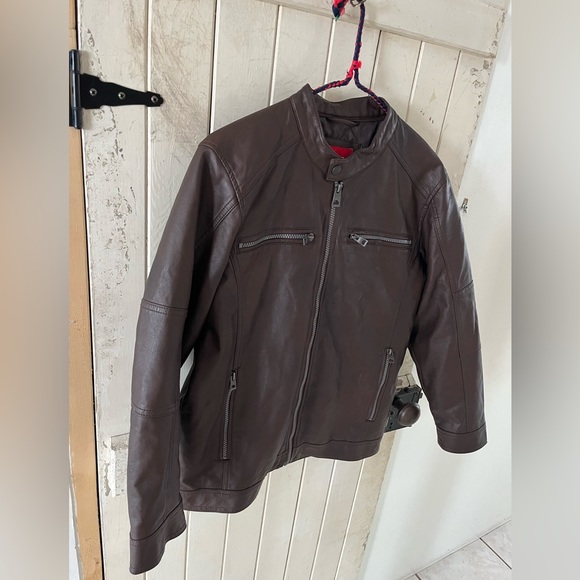 Guess Faux-Leather Men’s Moto Jacket - Picture 6 of 9